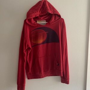 Aviator nation raw edge v-neck hoodie